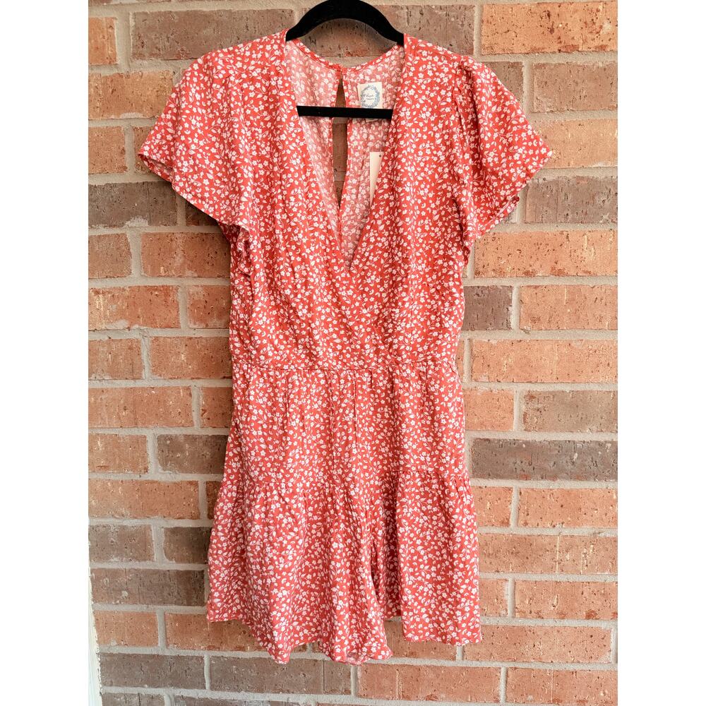 Blue Rain Orange Romper Size Medium NWT - Picture 1 of 5